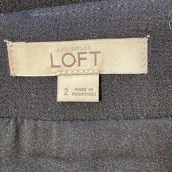 Loft, black laser cut midi skirt, geometric pattern cut out at bottom. Size 2 - Picture 4 of 14